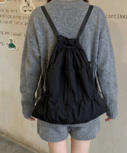 cammie(キャミー)の「ドローコード付きナップザック(バックパック/リュック・レディース・ホワイト・F)」の7枚目の写真