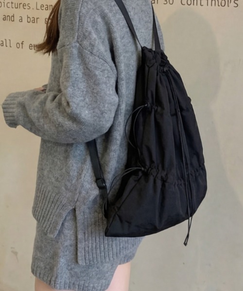 cammie(キャミー)の「ドローコード付きナップザック(バックパック/リュック・レディース・ホワイト・F)」の9枚目の写真