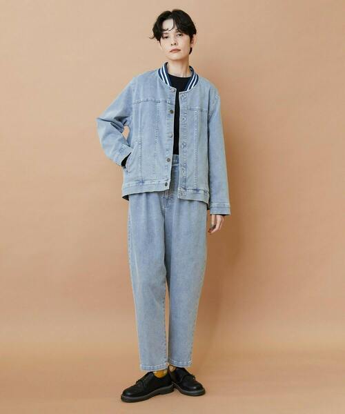 FRAPBOIS（フラボア）の「ムーブデニム ジャケット（デニムジャケット・レディース・ネイビー/サックスブルー・1/2）」の7枚目の写真