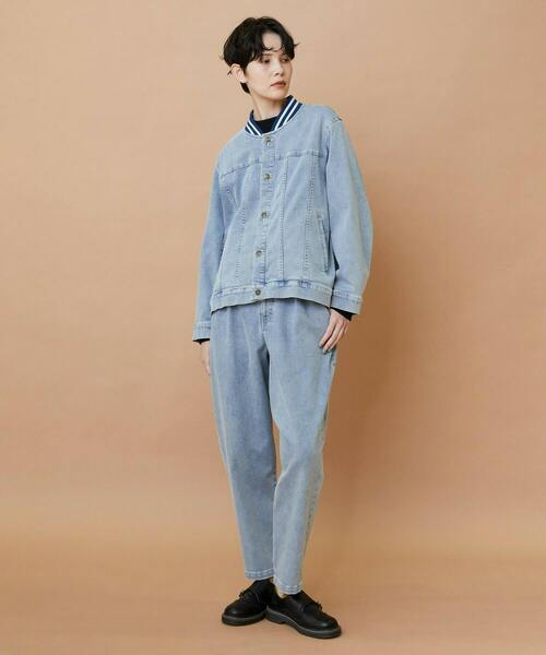 FRAPBOIS（フラボア）の「ムーブデニム ジャケット（デニムジャケット・レディース・ネイビー/サックスブルー・1/2）」の12枚目の写真