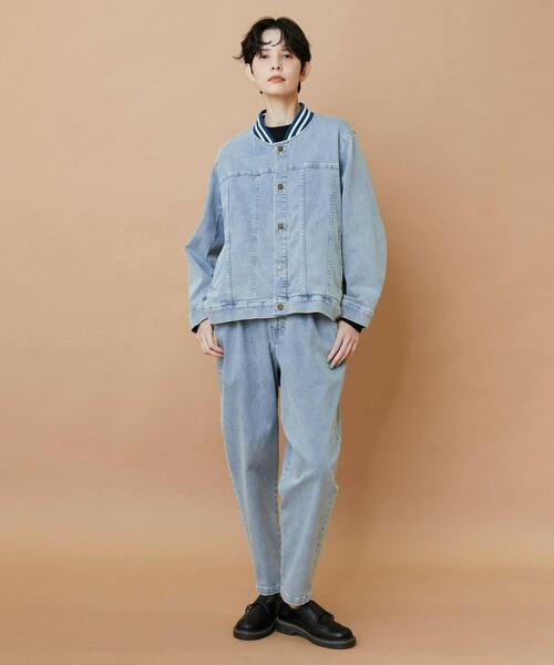 FRAPBOIS（フラボア）の「ムーブデニム ジャケット（デニムジャケット・レディース・ネイビー/サックスブルー・1/2）」の15枚目の写真