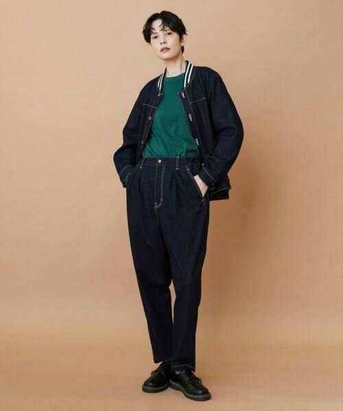 FRAPBOIS（フラボア）の「ムーブデニム ジャケット（デニムジャケット・レディース・ネイビー/サックスブルー・1/2）」の19枚目の写真