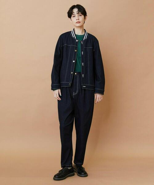 FRAPBOIS（フラボア）の「ムーブデニム ジャケット（デニムジャケット・レディース・ネイビー/サックスブルー・1/2）」の22枚目の写真