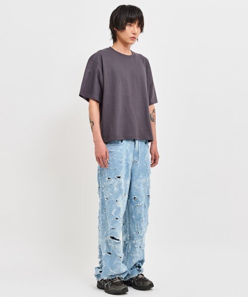 C WEAR BY THE GENIUS(シーウェアバイザジーニアス)の「メンズ クロップTシャツ チャコール(Tシャツ/カットソー・メンズ・その他・XX-LARGE/X-SMALL/SMALL/MEDIUM/LARGE/X-LARGE)」の5枚目の写真