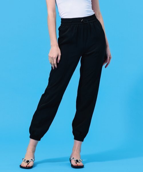 24SS Banding Tunnel String Black Jogger Pants 