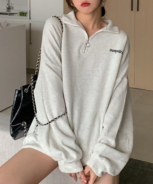 Flugge(フラッジー)の「ハーフジップスウェットミニワンピ(ワンピース・レディース・ネイビー/アイボリー・MEDIUM/LARGE)」の5枚目の写真