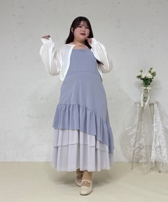 シャツドッキングオフショルプリーツミニワンピース（ワンピース
