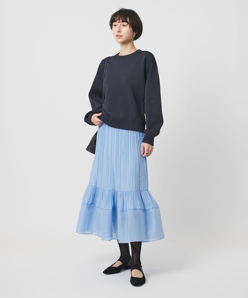 UNITED ARROWS（ユナイテッドアローズ）の「スウェットライク クルーネックニット ‐ウォッシャブル‐（ニット/セーター・レディース・ホワイト/ネイビー/ライトピンク・FREE）」の7枚目の写真