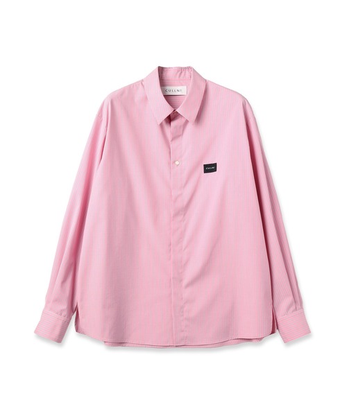 Stripe Front Fly Embroidery Patch Shirt（シャツ/ブラウス）｜CULLNI