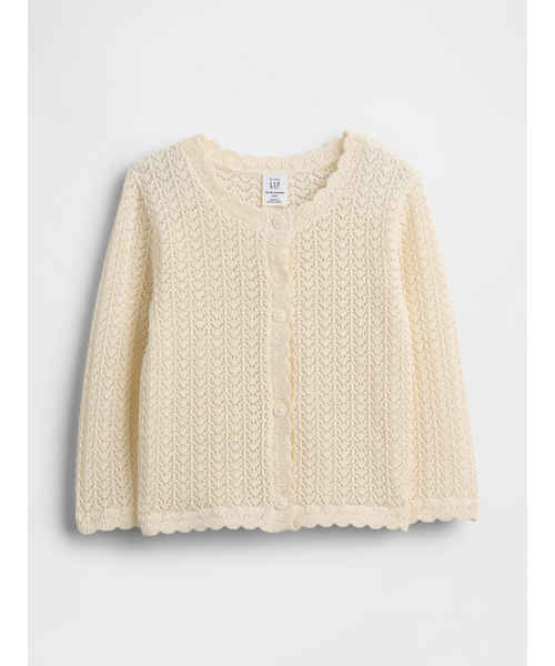 GAP(ギャップ)の「クロシェ カーディガン (ベビー)(カーディガン/ボレロ・キッズ・アイボリー・70cm/90cm/80cm/60cm)」の1枚目の写真