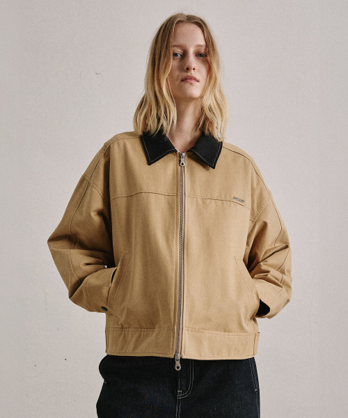 ARTID（アルティーダ）の「カラコットン春ボンバージャケット_BEIGE（デニムジャケット・レディース・ベージュ・S/M）」の4枚目の写真