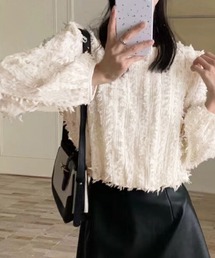 フリンジテクスチャブラウス