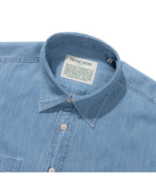 PRODESHIRT（プロデシャツ）の「[コンフォート] ナチュラルデニムワークシャツ (ライトブルー)（シャツ/ブラウス・メンズ・その他・L/M/XL）」の2枚目の写真