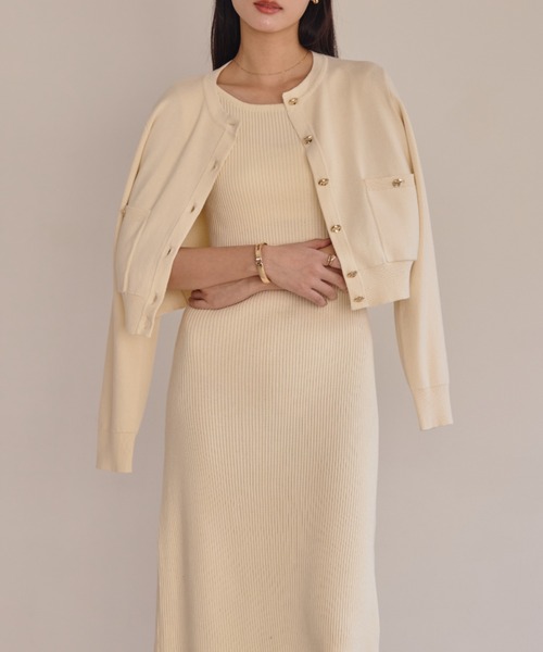 ACYM（アシーム）の「ポイントボタンニットカーディガン（カーディガン/ボレロ・レディース・ブラック/モカ/アイボリー・FREE）」の22枚目の写真