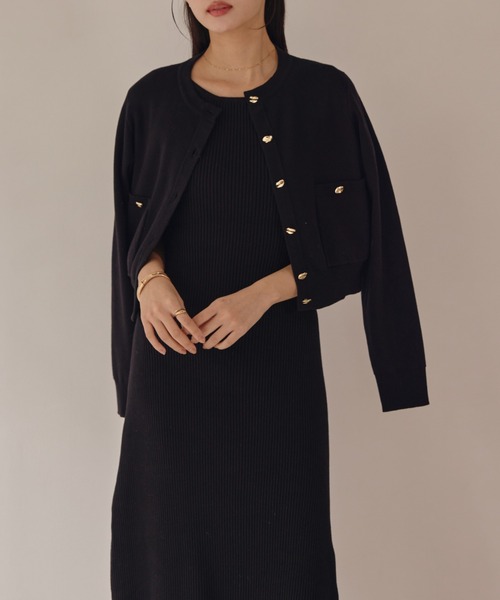 ACYM（アシーム）の「ポイントボタンニットカーディガン（カーディガン/ボレロ・レディース・ブラック/モカ/アイボリー・FREE）」の11枚目の写真