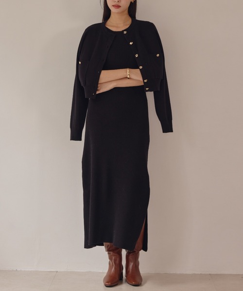 ACYM（アシーム）の「ポイントボタンニットカーディガン（カーディガン/ボレロ・レディース・ブラック/モカ/アイボリー・FREE）」の12枚目の写真