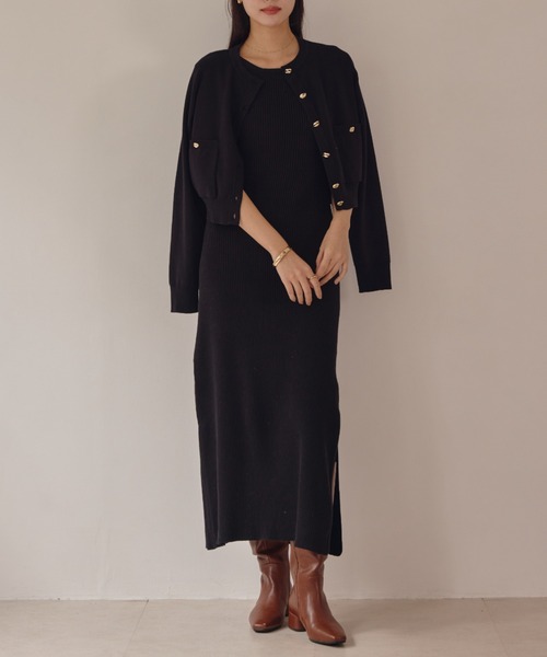 ACYM（アシーム）の「ポイントボタンニットカーディガン（カーディガン/ボレロ・レディース・ブラック/モカ/アイボリー・FREE）」の13枚目の写真