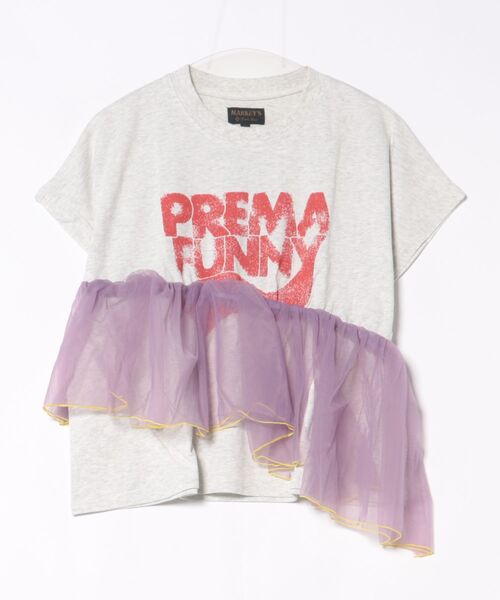 MARKEY'S（マーキーズ）の「ドルマンチュールドッキングTシャツ/おとな（Tシャツ/カットソー・レディース・ホワイト系その他/グリーン/チャコール・160cm）」の2枚目の写真
