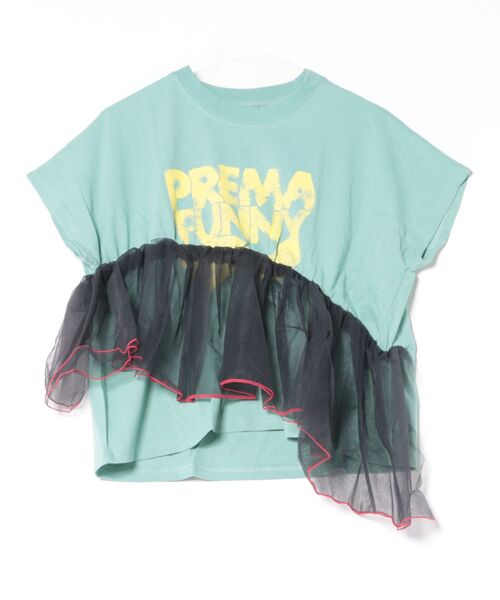 MARKEY'S（マーキーズ）の「ドルマンチュールドッキングTシャツ/おとな（Tシャツ/カットソー・レディース・ホワイト系その他/グリーン/チャコール・160cm）」の3枚目の写真