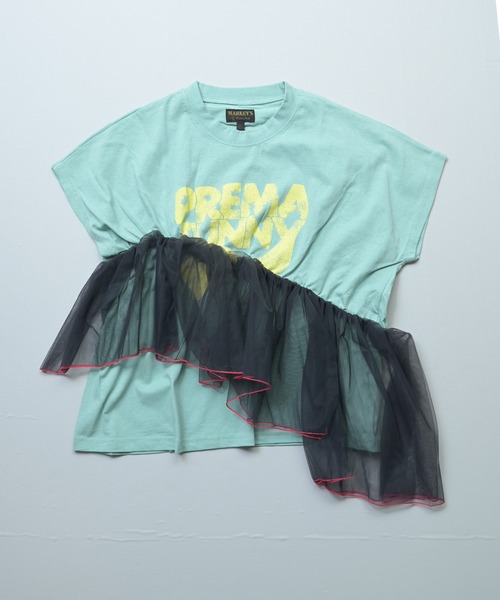 MARKEY'S（マーキーズ）の「ドルマンチュールドッキングTシャツ/おとな（Tシャツ/カットソー・レディース・ホワイト系その他/グリーン/チャコール・160cm）」の11枚目の写真