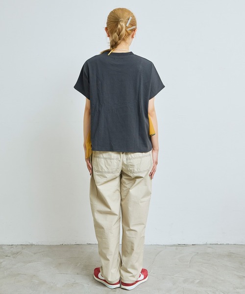 MARKEY'S（マーキーズ）の「ドルマンチュールドッキングTシャツ/おとな（Tシャツ/カットソー・レディース・ホワイト系その他/グリーン/チャコール・160cm）」の8枚目の写真