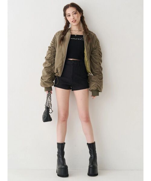 EVRIS（エヴリス）の「フェイクレザープラットフォームブーツ（ブーツ・レディース・ブラック/その他1・MEDIUM/LARGE/SMALL）」の3枚目の写真