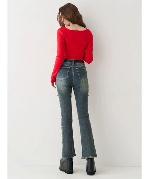 EVRIS（エヴリス）の「フェイクレザープラットフォームブーツ（ブーツ・レディース・ブラック/その他1・MEDIUM/LARGE/SMALL）」の7枚目の写真