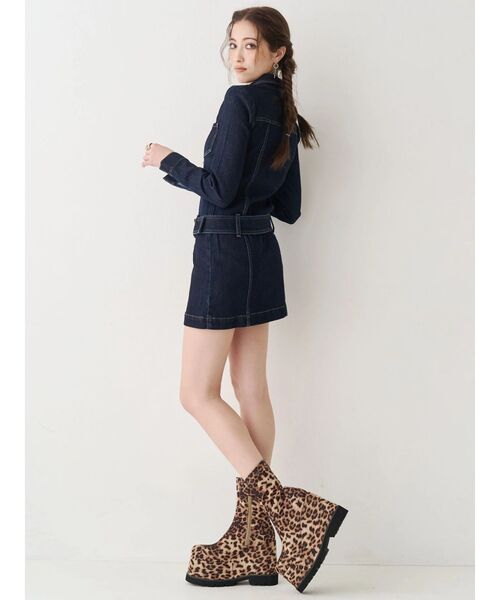 EVRIS（エヴリス）の「フェイクレザープラットフォームブーツ（ブーツ・レディース・ブラック/その他1・MEDIUM/LARGE/SMALL）」の12枚目の写真