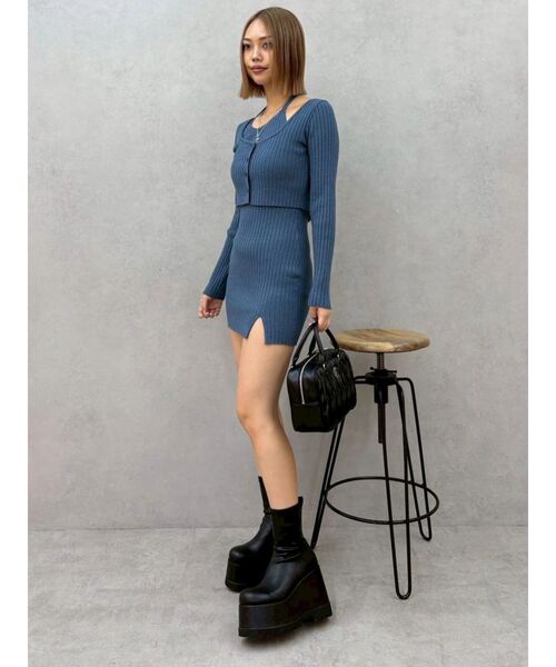 EVRIS（エヴリス）の「フェイクレザープラットフォームブーツ（ブーツ・レディース・ブラック/その他1・MEDIUM/LARGE/SMALL）」の22枚目の写真