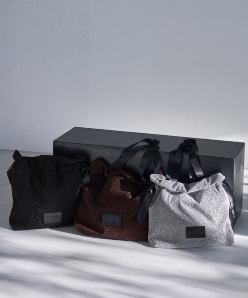 LANVIN en Bleu(ランバンオンブルー)の「ラメグログランギャザーバッグ(トートバッグ・レディース・ブラウン/シルバー/ブラック・FREE)」の4枚目の写真