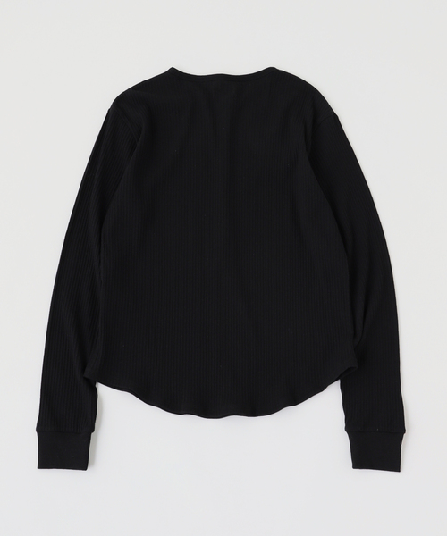 Jieda（ジエダ）の「JIEDA / ジエダ VINTAGE LIGHT RIB HENRY NECK L/S（Tシャツ/カットソー・メンズ・グレー/ブラック・1）」の3枚目の写真