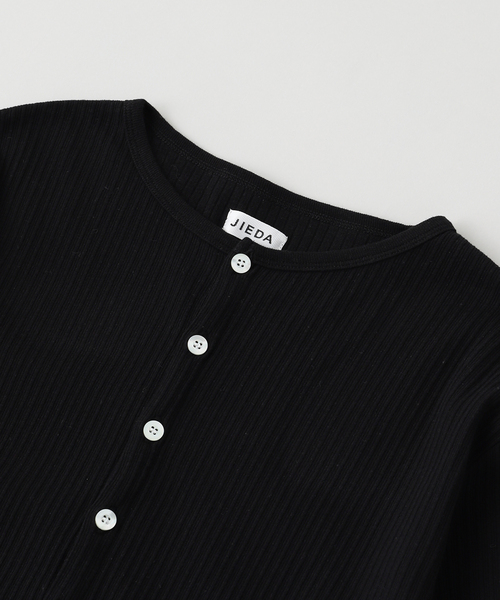 Jieda（ジエダ）の「JIEDA / ジエダ VINTAGE LIGHT RIB HENRY NECK L/S（Tシャツ/カットソー・メンズ・グレー/ブラック・1）」の4枚目の写真