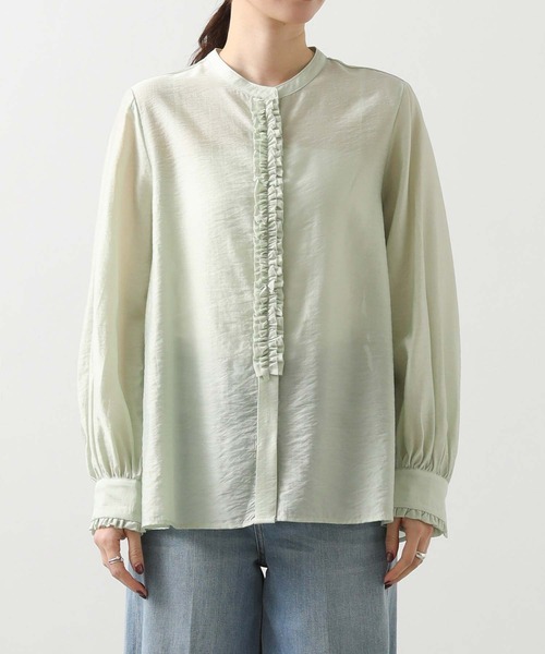 Gready Brilliant（グレディブリリアン）の「フロントフリルスタンドネックブラウス（シャツ/ブラウス・レディース・ブラック/オフホワイト/ミント・38）」の6枚目の写真