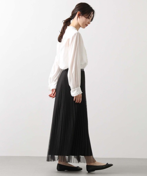 Gready Brilliant（グレディブリリアン）の「フロントフリルスタンドネックブラウス（シャツ/ブラウス・レディース・ブラック/オフホワイト/ミント・38）」の12枚目の写真