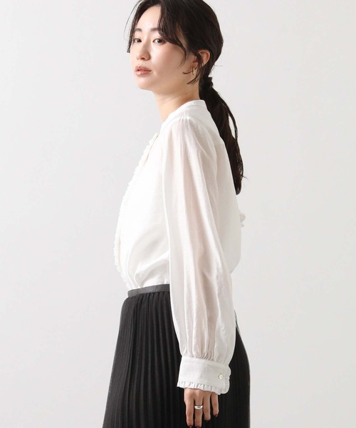 Gready Brilliant（グレディブリリアン）の「フロントフリルスタンドネックブラウス（シャツ/ブラウス・レディース・ブラック/オフホワイト/ミント・38）」の16枚目の写真