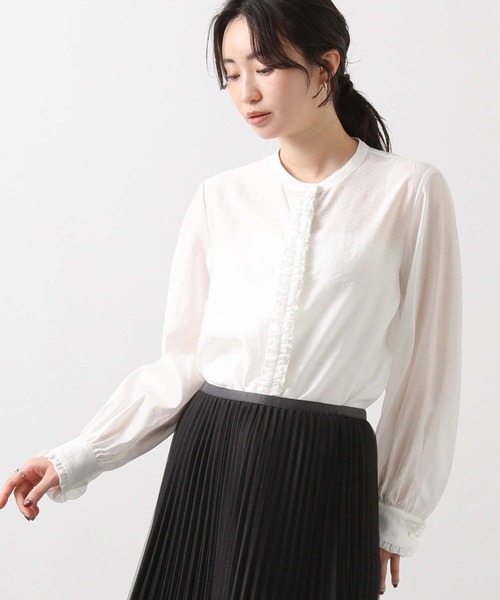 Gready Brilliant（グレディブリリアン）の「フロントフリルスタンドネックブラウス（シャツ/ブラウス・レディース・ブラック/オフホワイト/ミント・38）」の18枚目の写真