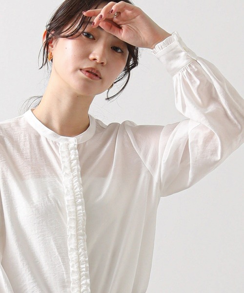 Gready Brilliant（グレディブリリアン）の「フロントフリルスタンドネックブラウス（シャツ/ブラウス・レディース・ブラック/オフホワイト/ミント・38）」の19枚目の写真
