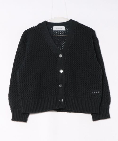 HELIOPOLE（エリオポール）の「MESH KNIT CARDIGAN（ニット/セーター・レディース・ブラック/グレー・38）」の2枚目の写真