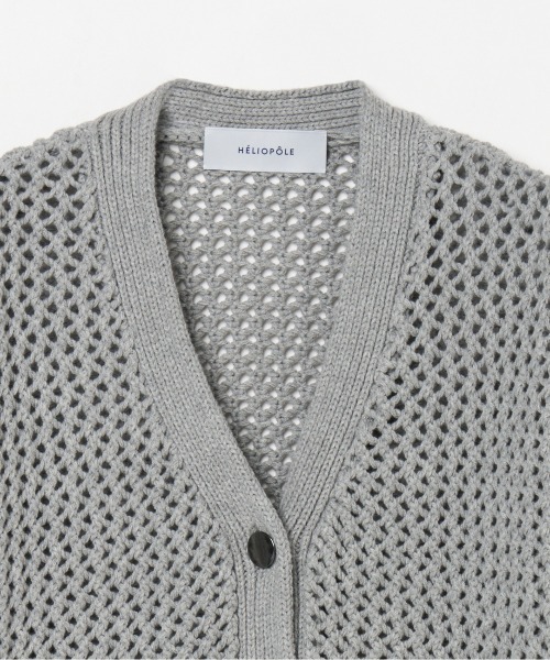 HELIOPOLE（エリオポール）の「MESH KNIT CARDIGAN（ニット/セーター・レディース・ブラック/グレー/ベージュ・38）」の5枚目の写真