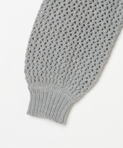 HELIOPOLE（エリオポール）の「MESH KNIT CARDIGAN（ニット/セーター・レディース・ブラック/グレー/ベージュ・38）」の6枚目の写真