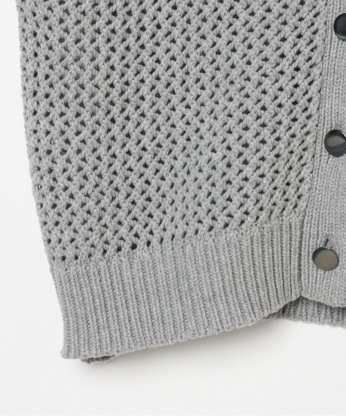 HELIOPOLE（エリオポール）の「MESH KNIT CARDIGAN（ニット/セーター・レディース・ブラック/グレー/ベージュ・38）」の7枚目の写真