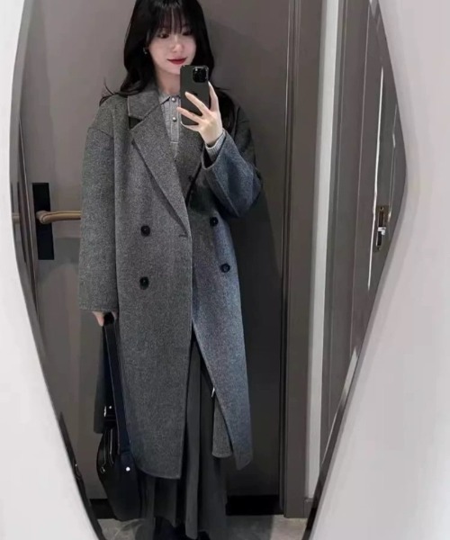 Ritzy(リッツィー)の「大人気裏起毛 ロングコート(その他アウター・レディース・ブラック/グレー/ホワイト・M)」の1枚目の写真