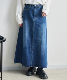 【RU.TI.LE】バックプリーツデニムロングスカート