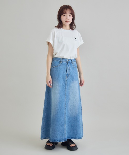 RU.TI.LE(ルチル)の「【RU.TI.LE】バックプリーツデニムロングスカート(デニムスカート・レディース・ブルー/ネイビー/ライトブルー・MEDIUM)」の20枚目の写真