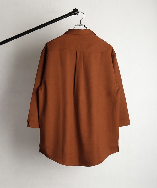 WESTSEA(ウエストシー)の「ドルマンスリーブ スキッパーシャツ 7分袖 ルーズシルエット 無地(シャツ/ブラウス・メンズ・ブルーグレー/ブラック/ホワイト/テラコッタ・M/L)」の9枚目の写真