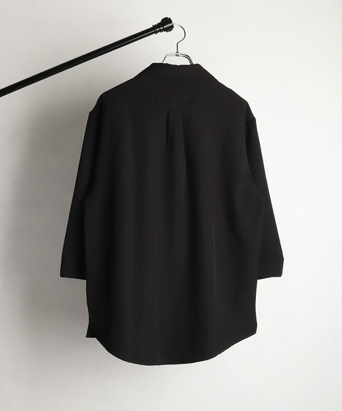 WESTSEA(ウエストシー)の「ドルマンスリーブ スキッパーシャツ 7分袖 ルーズシルエット 無地(シャツ/ブラウス・メンズ・ブルーグレー/ブラック/ホワイト/テラコッタ・M/L)」の6枚目の写真