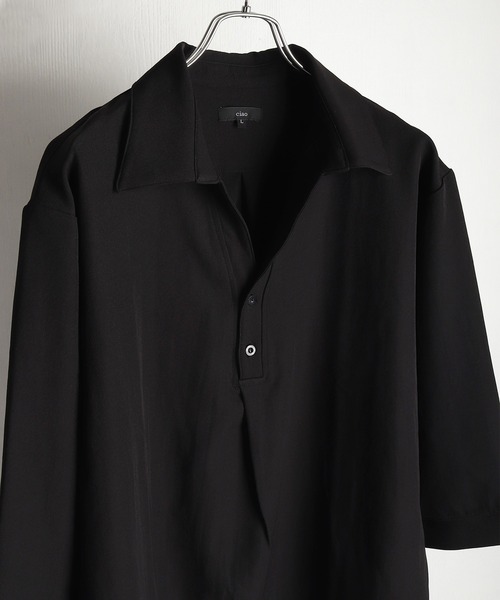 WESTSEA(ウエストシー)の「ドルマンスリーブ スキッパーシャツ 7分袖 ルーズシルエット 無地(シャツ/ブラウス・メンズ・ブルーグレー/ブラック/ホワイト/テラコッタ・M/L)」の7枚目の写真