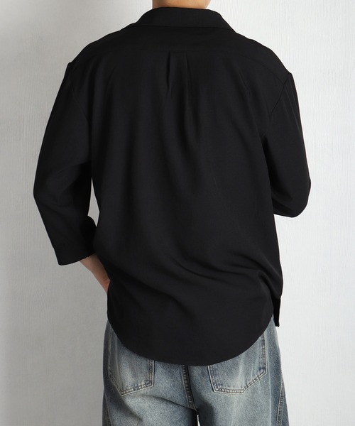 WESTSEA(ウエストシー)の「ドルマンスリーブ スキッパーシャツ 7分袖 ルーズシルエット 無地(シャツ/ブラウス・メンズ・ブルーグレー/ブラック/ホワイト/テラコッタ・M/L)」の21枚目の写真