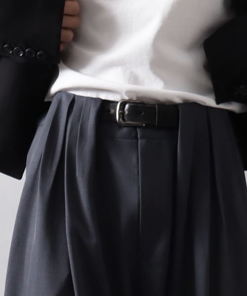 welise（ウェライズ）の「【welise/ウェライズ】スウェイングドレープクロス ウエストオーバータック ワイドカーブスラックス（スラックス・メンズ・オフホワイト/ブラック/チャコールグレー・L/S）」の7枚目の写真