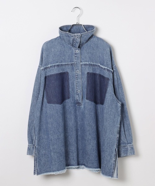 LEPSIM（レプシィム）の「デニム襟付きプルオーバー　629898（シャツ/ブラウス・レディース・ベージュ/ピンク/ブルー・FREE）」の3枚目の写真